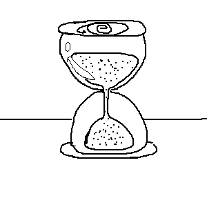 stare at the hourglass and consider the irony of a once practical timepiece being relegated to novelty by that which it measures