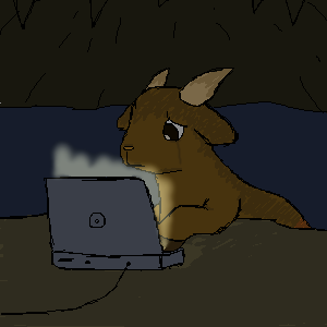 lonlycapricorn at his computer